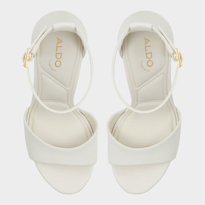 Enaegyn2.0 White/Bone Women's Platform Shoes - Strappy heeled sandal, Block heel | Aldo Essential