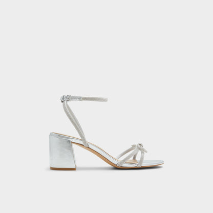 Bouclette Silver Women's Block heels - Strappy heeled sandal, Block heel | Aldo New