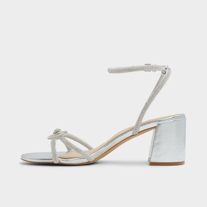 Bouclette Silver Women's Block heels - Strappy heeled sandal, Block heel | Aldo New