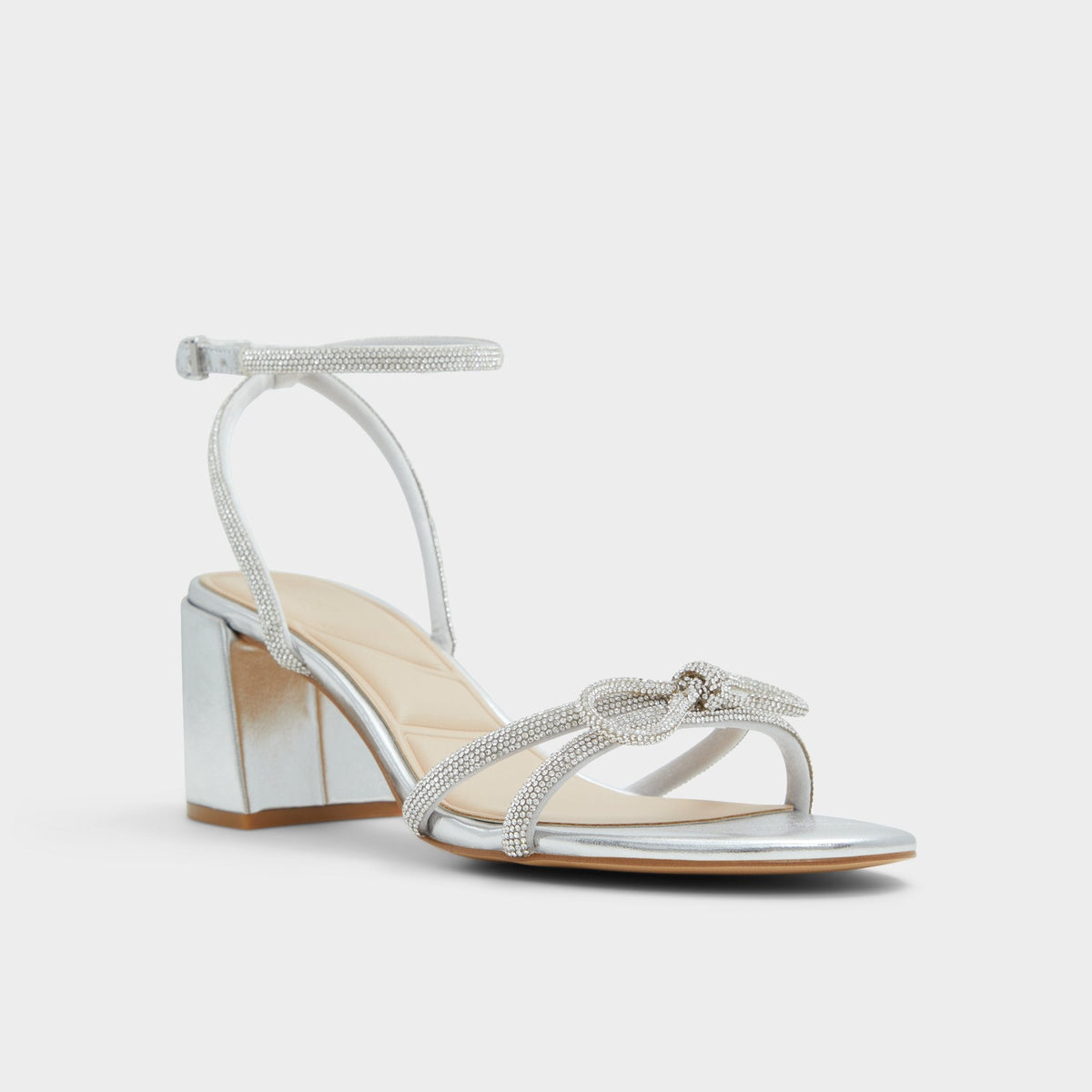 Bouclette Silver Women's Block heels - Strappy heeled sandal, Block heel | Aldo New