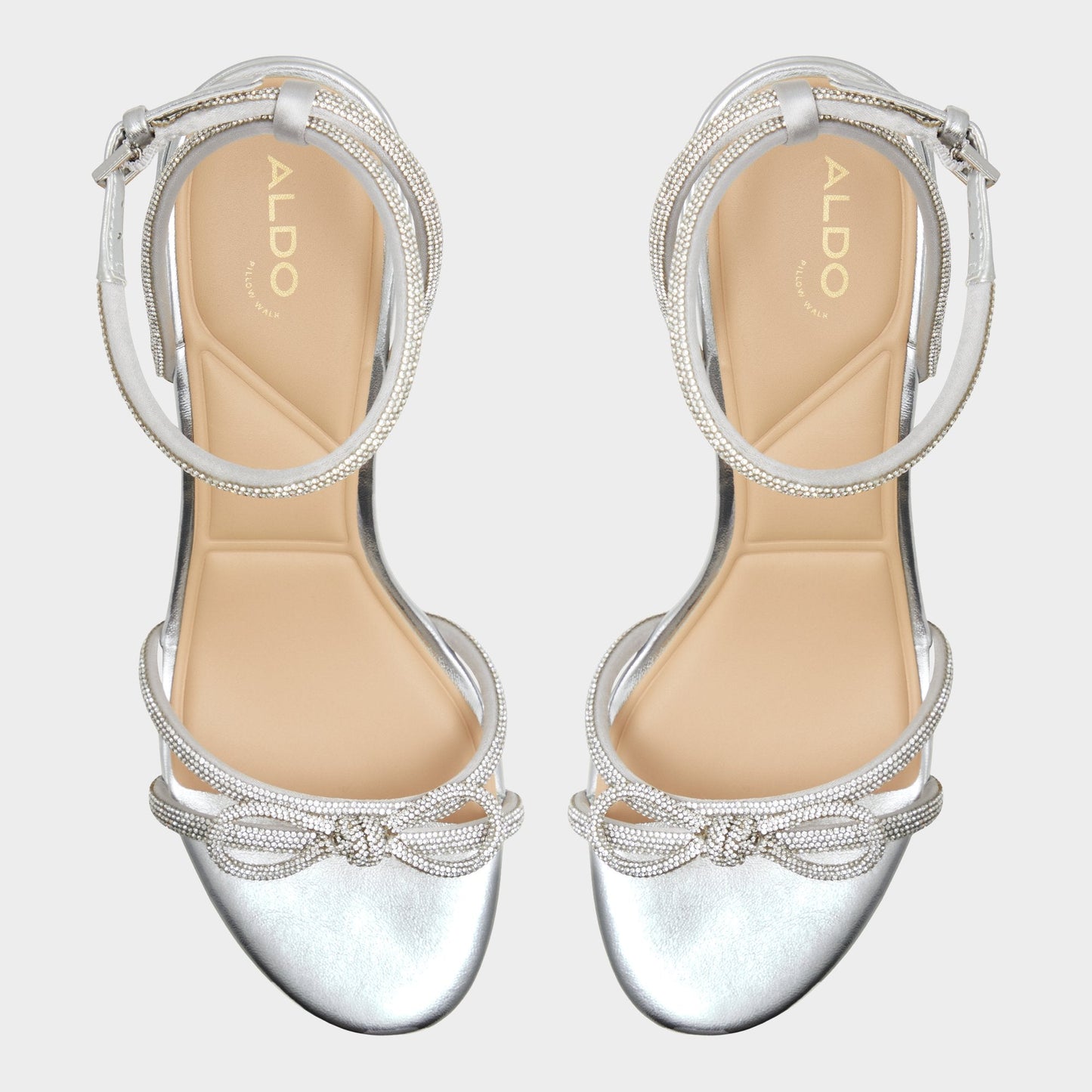 Bouclette Silver Women's Block heels - Strappy heeled sandal, Block heel | Aldo New