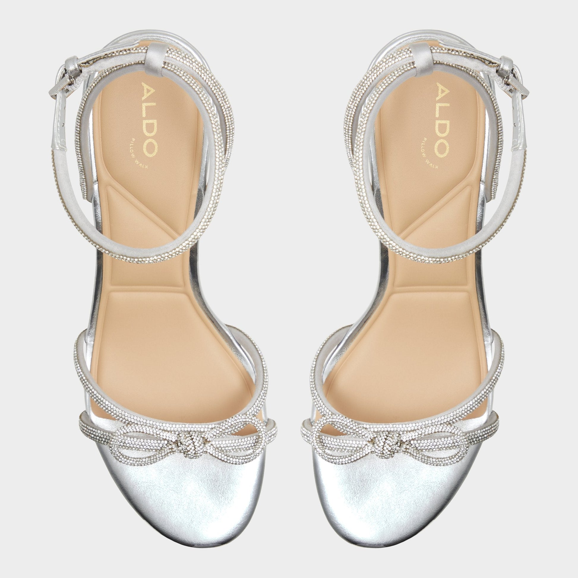 Bouclette Silver Women's Block heels - Strappy heeled sandal, Block heel | Aldo New
