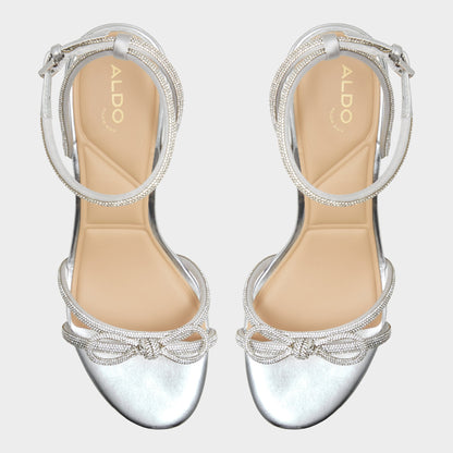 Bouclette Silver Women's Block heels - Strappy heeled sandal, Block heel | Aldo New