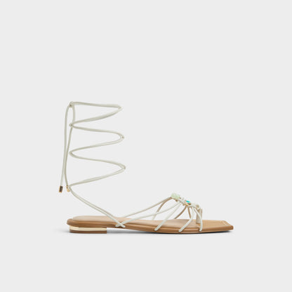 Nirena White/Bone Women's Flats - Strappy flat sandal | Aldo Featured