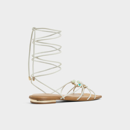 Nirena White/Bone Women's Flats - Strappy flat sandal | Aldo Featured