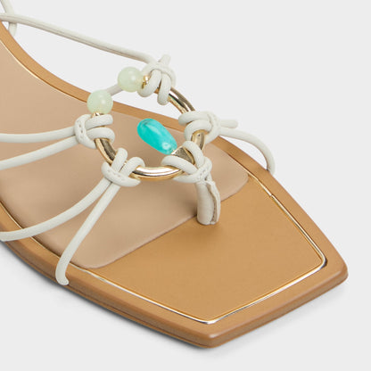 Nirena White/Bone Women's Flats - Strappy flat sandal | Aldo Featured