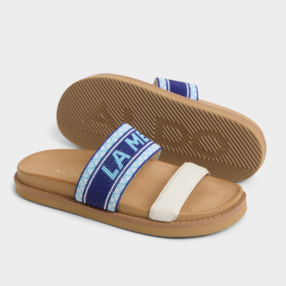Beachvacay White/Blue Women's Footbed sandals - Slide sandal, Footbed sandal | Aldo Signature