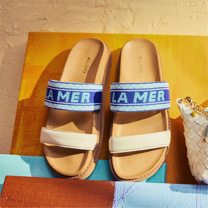 Beachvacay White/Blue Women's Footbed sandals - Slide sandal, Footbed sandal | Aldo Signature