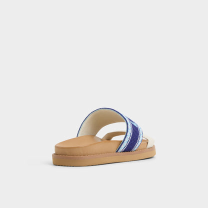Beachvacay White/Blue Women's Footbed sandals - Slide sandal, Footbed sandal | Aldo Signature