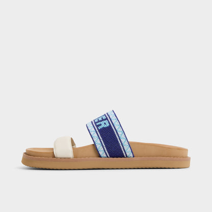 Beachvacay White/Blue Women's Footbed sandals - Slide sandal, Footbed sandal | Aldo Signature