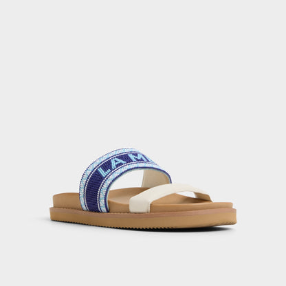 Beachvacay White/Blue Women's Footbed sandals - Slide sandal, Footbed sandal | Aldo Signature