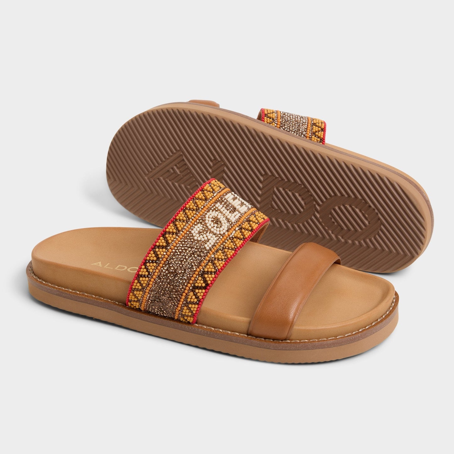 Beachvacay Brown Multi Women's Footbed sandals -  | Aldo Exclusive