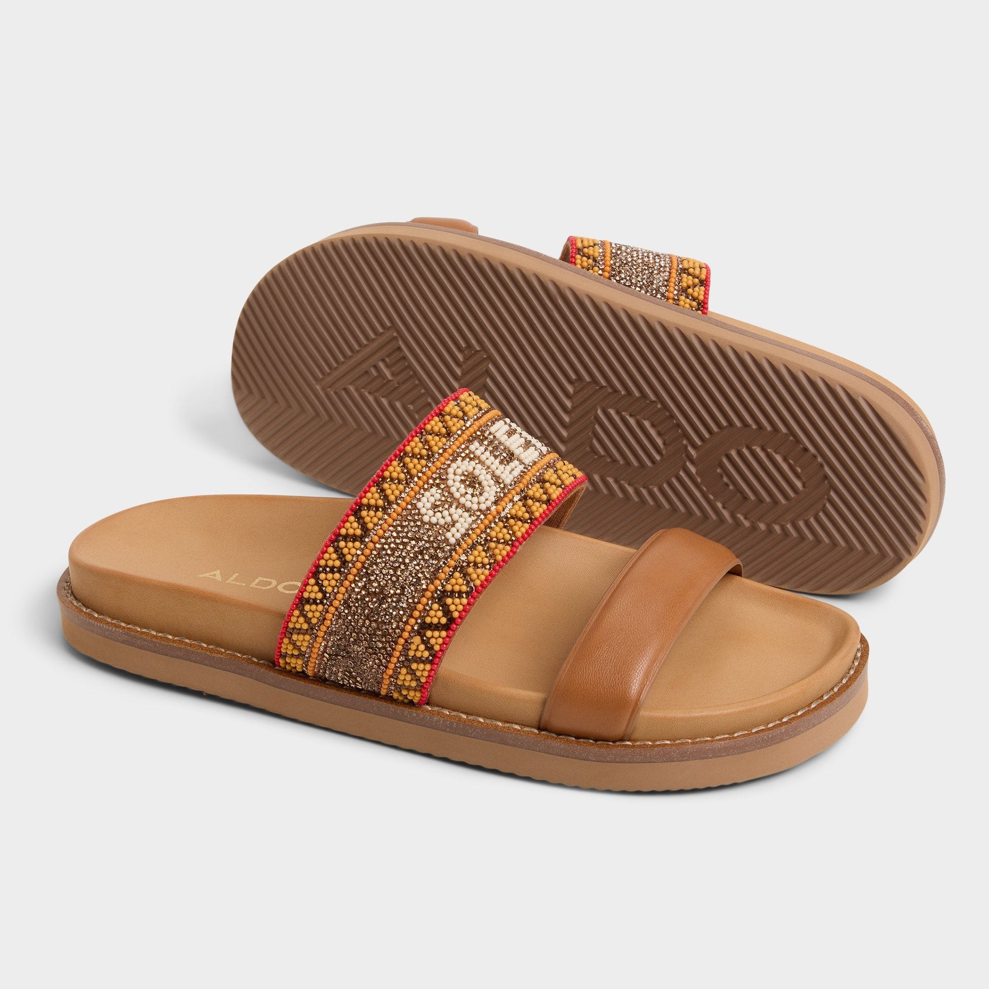 Beachvacay Brown Multi Women's Footbed sandals -  | Aldo Exclusive