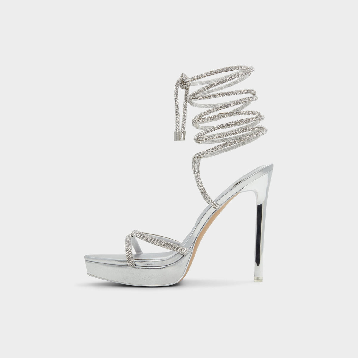 Izabella in Silver 13621003 - Strappy heeled sandal, Platform | Aldo Classic