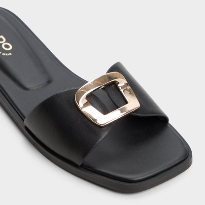 Tidella Black Women's Flats - Slide sandal | Aldo Exclusive