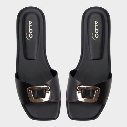 Tidella Black Women's Flats - Slide sandal | Aldo Exclusive