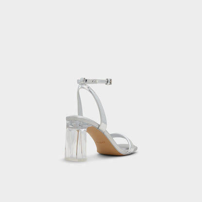 Aurorai Silver Women's Block heels - Strappy heeled sandal, Block heel | Aldo Premium