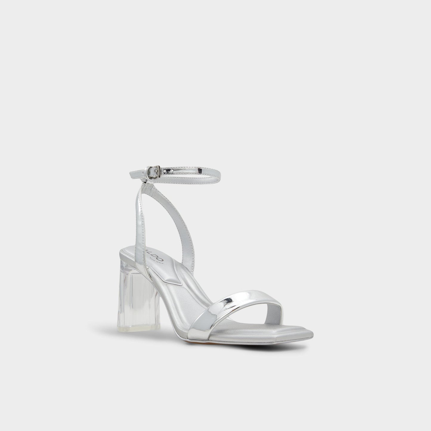 Aurorai Silver Women's Block heels - Strappy heeled sandal, Block heel | Aldo Premium