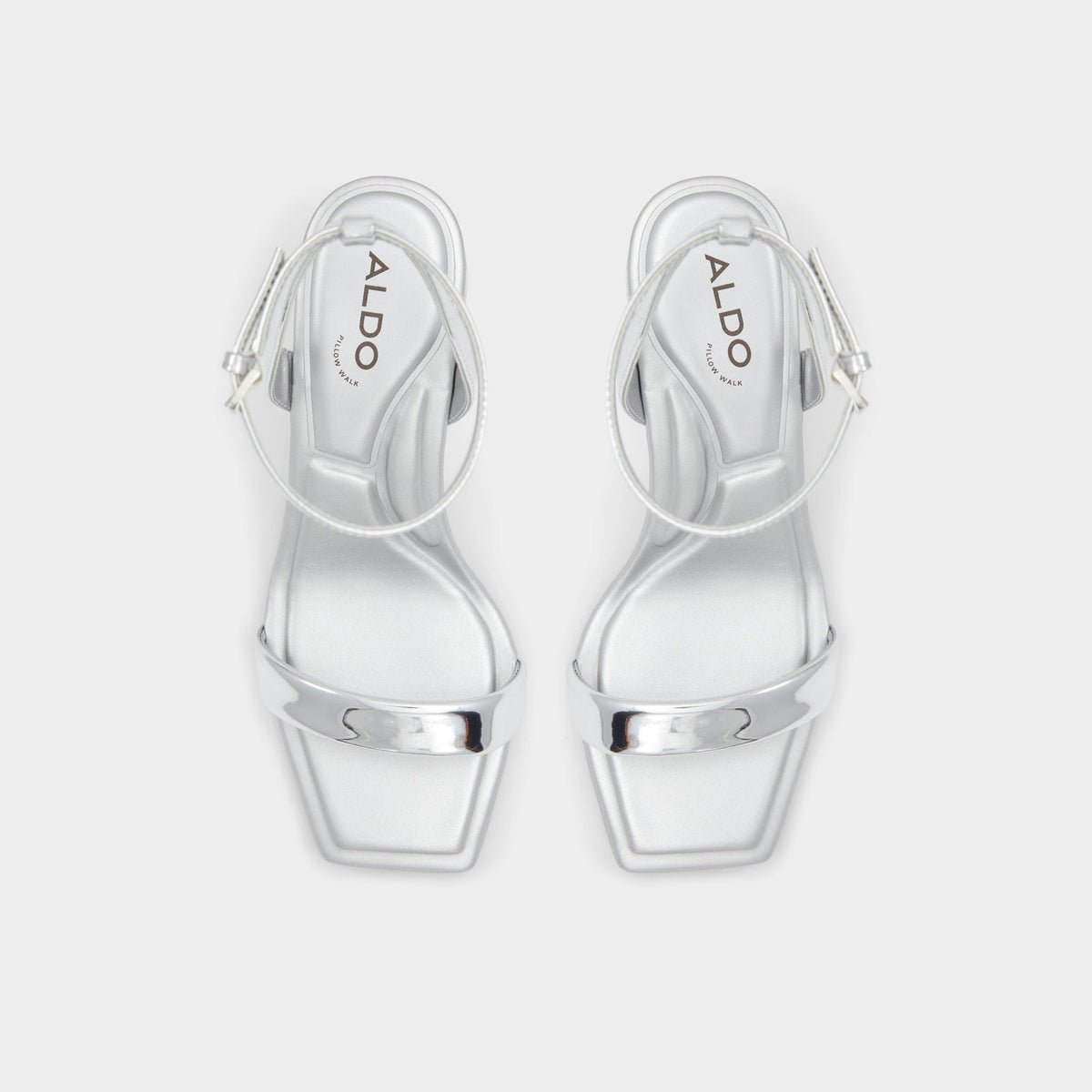 Aurorai Silver Women's Block heels - Strappy heeled sandal, Block heel | Aldo Premium