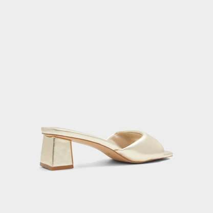 Aneka Gold Women's Heeled mules - Heeled mule, Block heel | Aldo New
