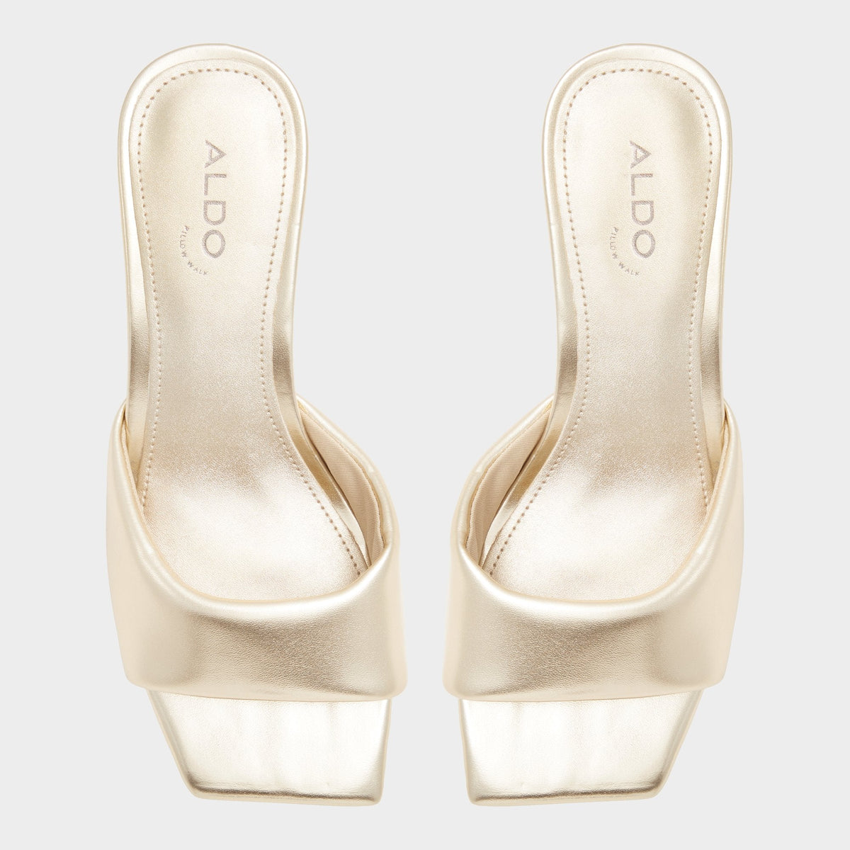 Aneka Gold Women's Heeled mules - Heeled mule, Block heel | Aldo New
