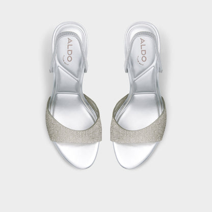 Aitana in Silver - Strappy heeled sandal, Stiletto heel | Aldo Trending