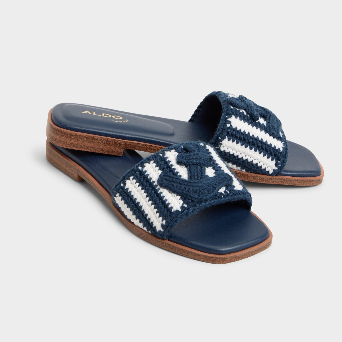 Sabbia Blue Combo Women's Flats - Slide sandal | Aldo Premium