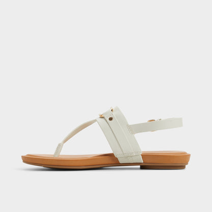 Taylen White/Bone Women's Footbed sandals - T-strap sandal | Aldo Best Seller