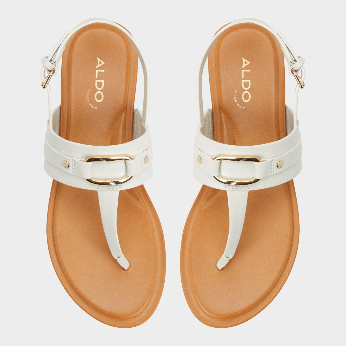 Taylen White/Bone Women's Footbed sandals - T-strap sandal | Aldo Best Seller