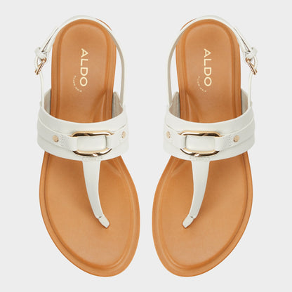 Taylen White/Bone Women's Footbed sandals - T-strap sandal | Aldo Best Seller