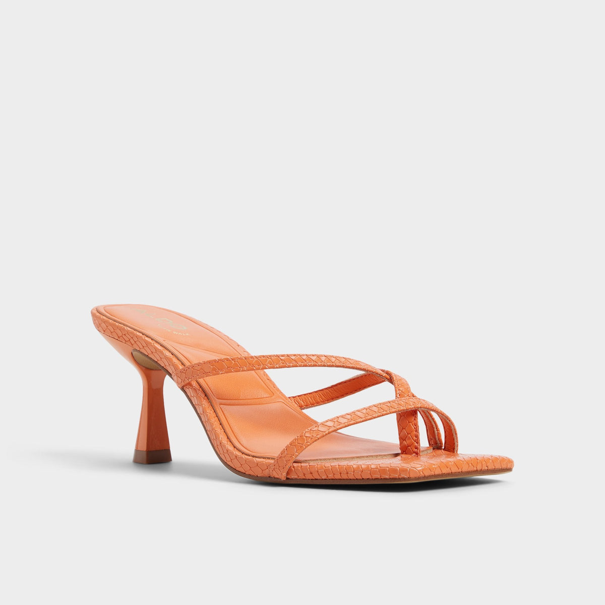Calypsa Medium Orange Women's Heeled mules - Strappy heeled sandal | Aldo Signature