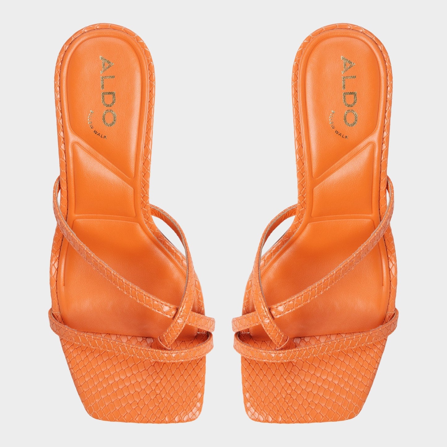 Calypsa Medium Orange Women's Heeled mules - Strappy heeled sandal | Aldo Signature