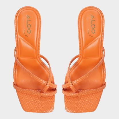 Calypsa Medium Orange Women's Heeled mules - Strappy heeled sandal | Aldo Signature