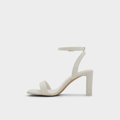 Aurorai White/Bone Women's Strappy sandals - Strappy heeled sandal, Block heel | Aldo Essential