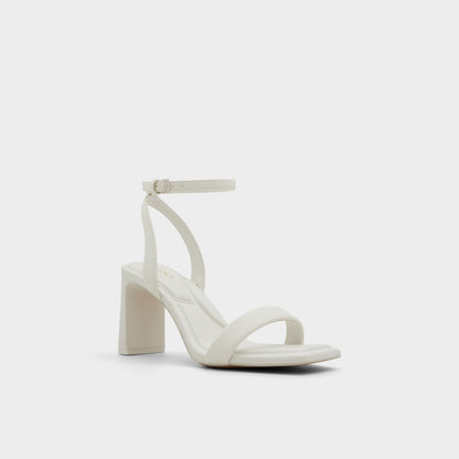Aurorai White/Bone Women's Strappy sandals - Strappy heeled sandal, Block heel | Aldo Essential