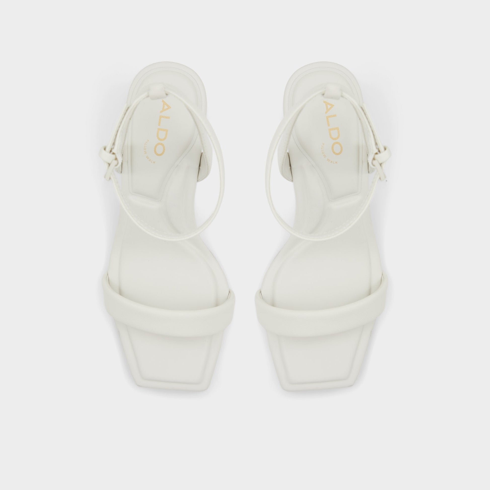Aurorai White/Bone Women's Strappy sandals - Strappy heeled sandal, Block heel | Aldo Essential