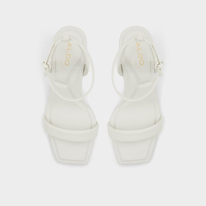 Aurorai White/Bone Women's Strappy sandals - Strappy heeled sandal, Block heel | Aldo Essential
