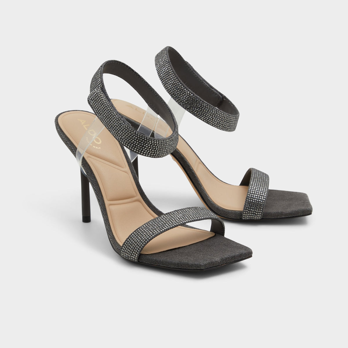 Rosy Dark Grey Women's Strappy sandals - Strappy heeled sandal | Aldo Best Seller