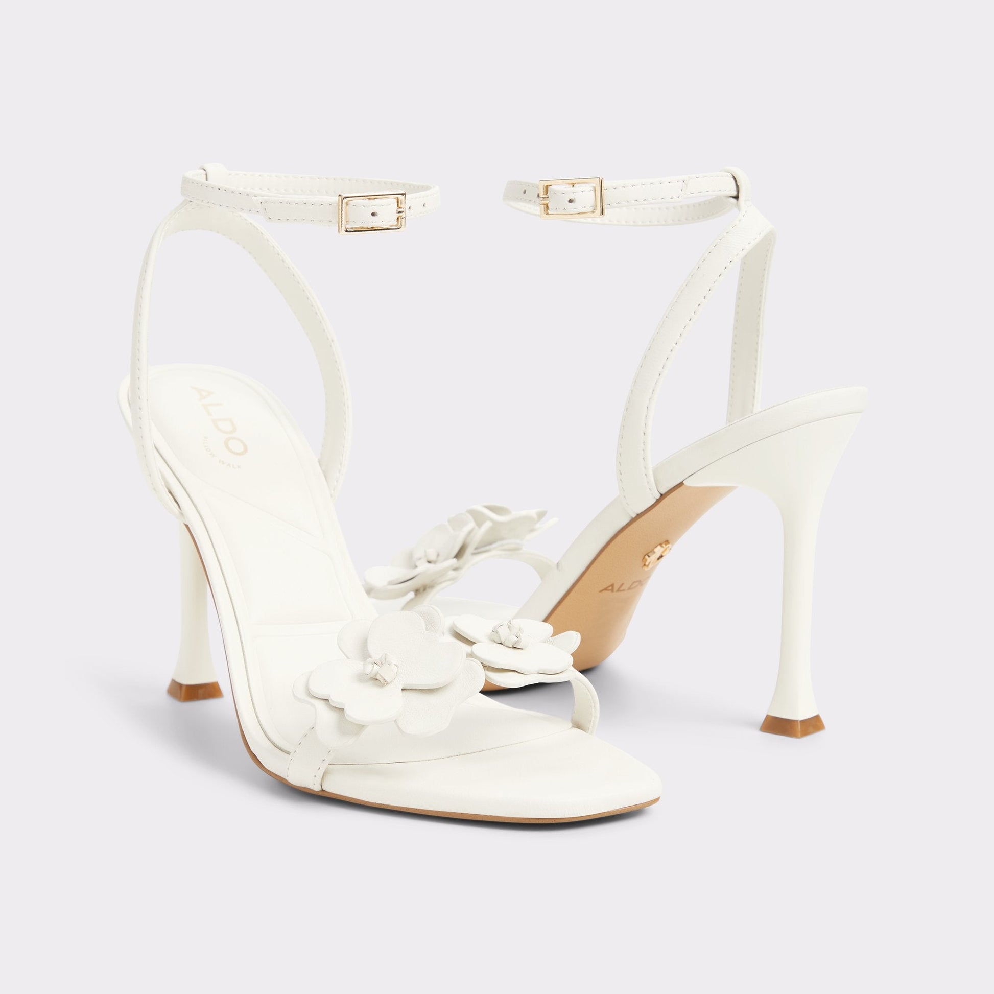 Daisylily White/Bone Women's Heeled sandals - Strappy heeled sandal, Stiletto heel | Aldo Recommended