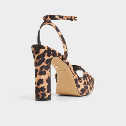 Chicgleam Brown Multi Women's Strappy sandals - Strappy heeled sandal, Platform | Aldo Premium