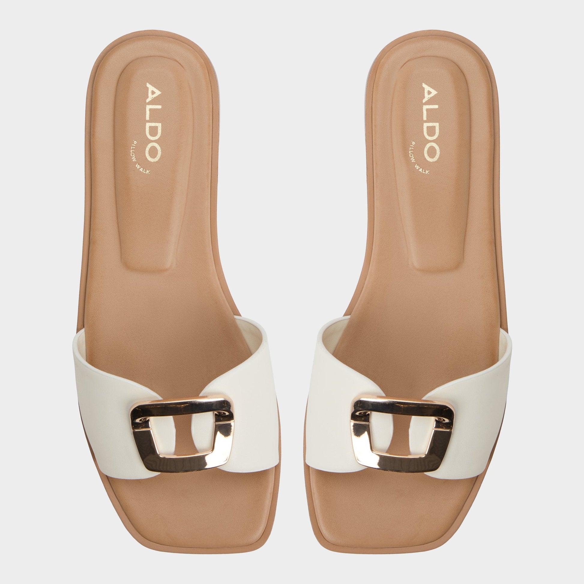 Tidella White Women's Flats - Slide sandal | Aldo Best Seller
