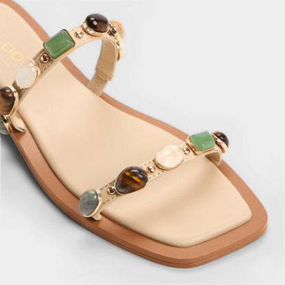 Sapphira Medium Beige Women's Flats - Strappy flat sandal | Aldo Exclusive