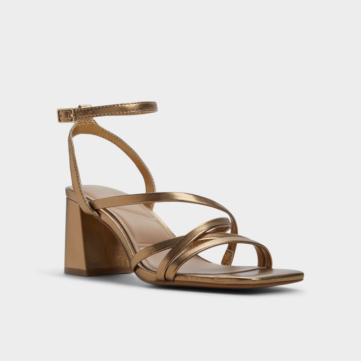 Esther Gold Women's Block heels - Strappy heeled sandal, Block heel | Aldo Premium