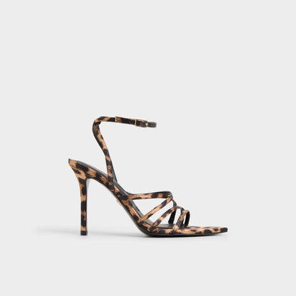Solania Brown Multi Women's Strappy sandals - Strappy heeled sandal, Stiletto heel | Aldo New