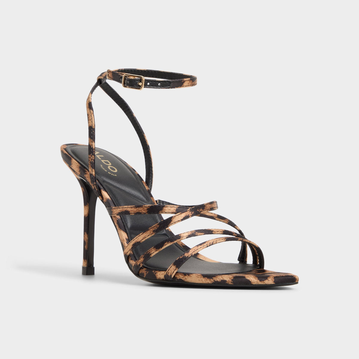 Solania Brown Multi Women's Strappy sandals - Strappy heeled sandal, Stiletto heel | Aldo New