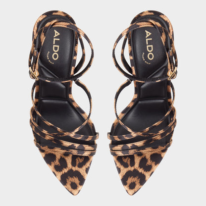 Solania Brown Multi Women's Strappy sandals - Strappy heeled sandal, Stiletto heel | Aldo New