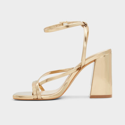 Laurader Gold Women's Block heels - Strappy heeled sandal, Block heel | Aldo Recommended