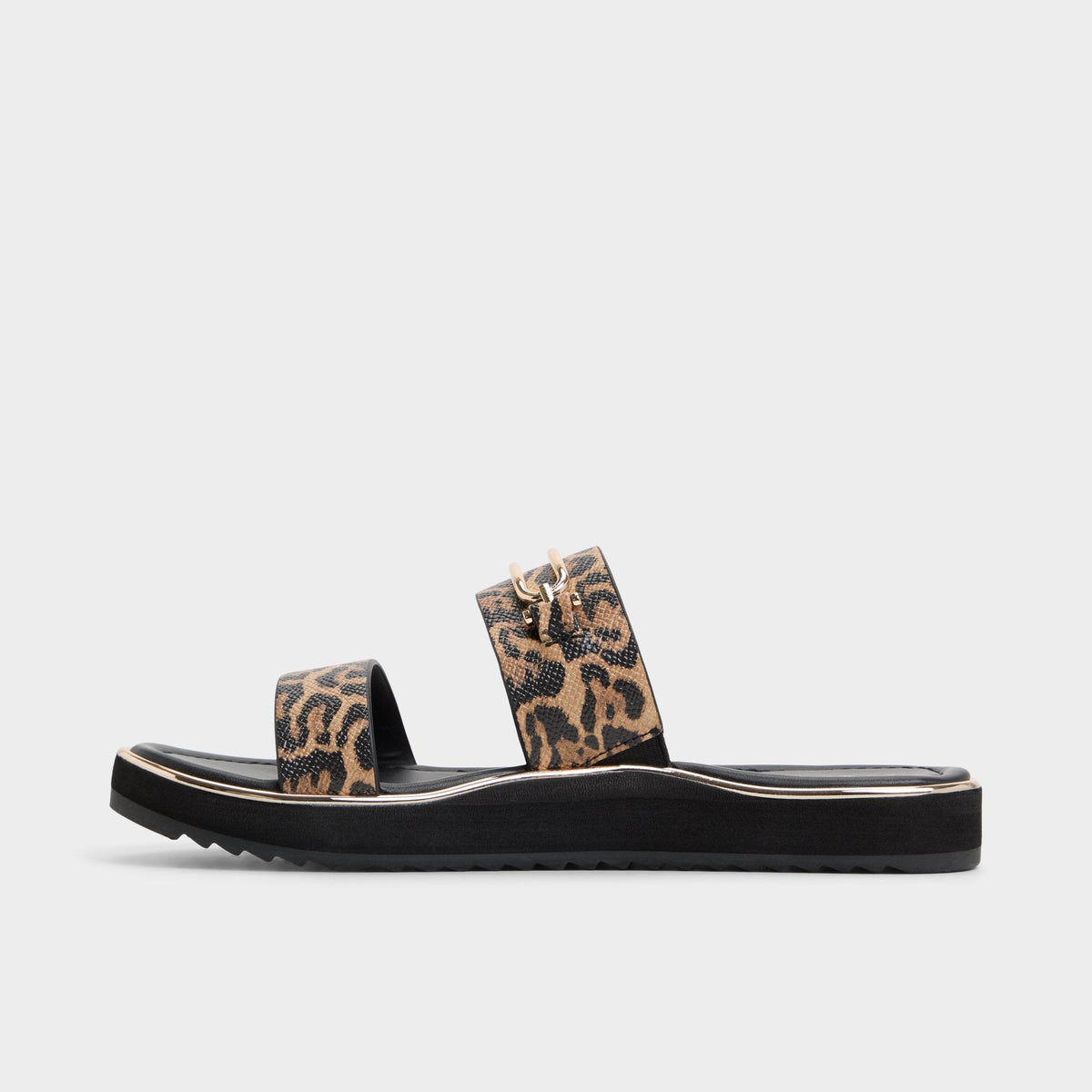 Lagoon Brown Multi Women's Flats - Strappy flat sandal, Footbed sandal | Aldo Essential