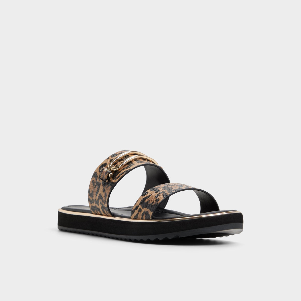 Lagoon Brown Multi Women's Flats - Strappy flat sandal, Footbed sandal | Aldo Essential