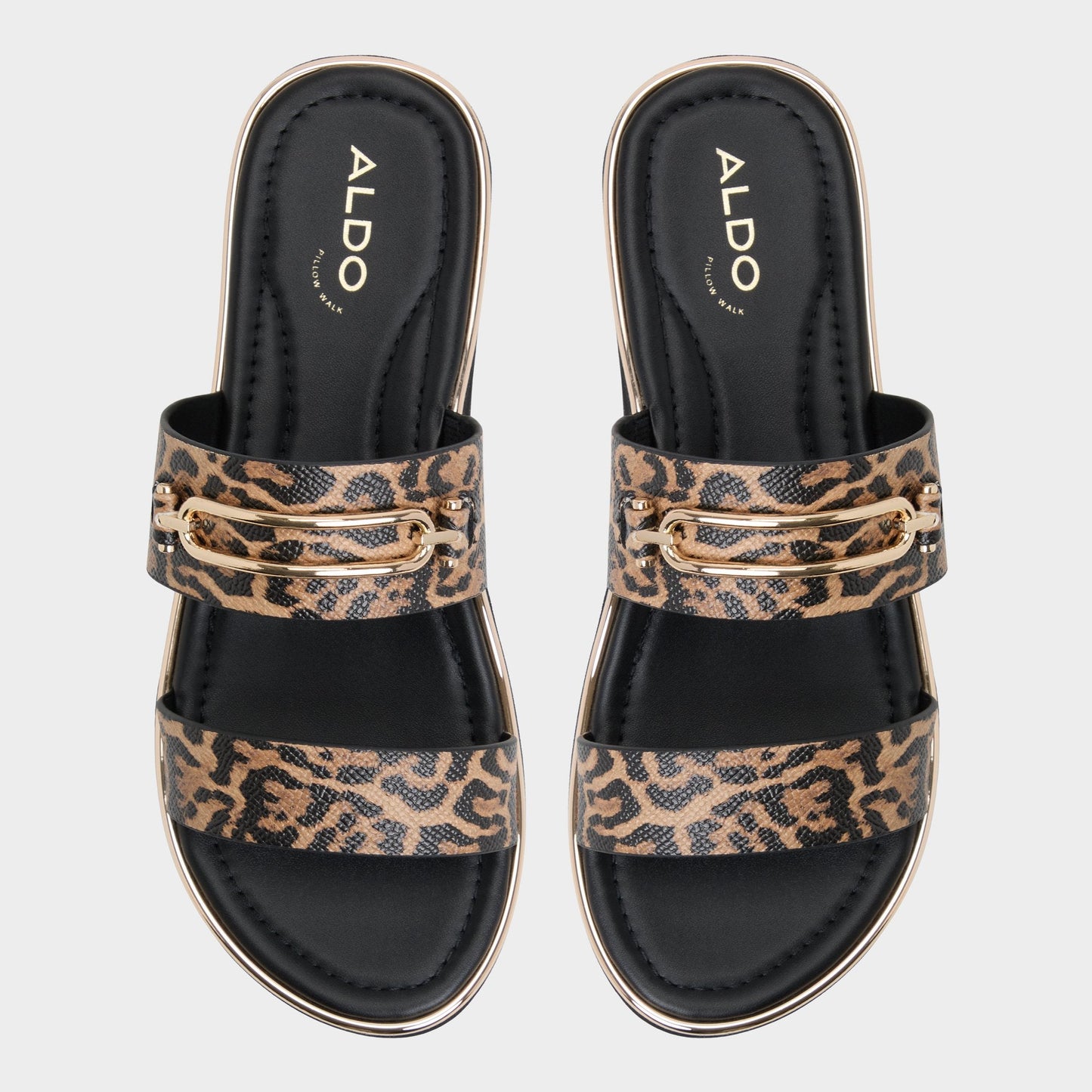 Lagoon Brown Multi Women's Flats - Strappy flat sandal, Footbed sandal | Aldo Essential